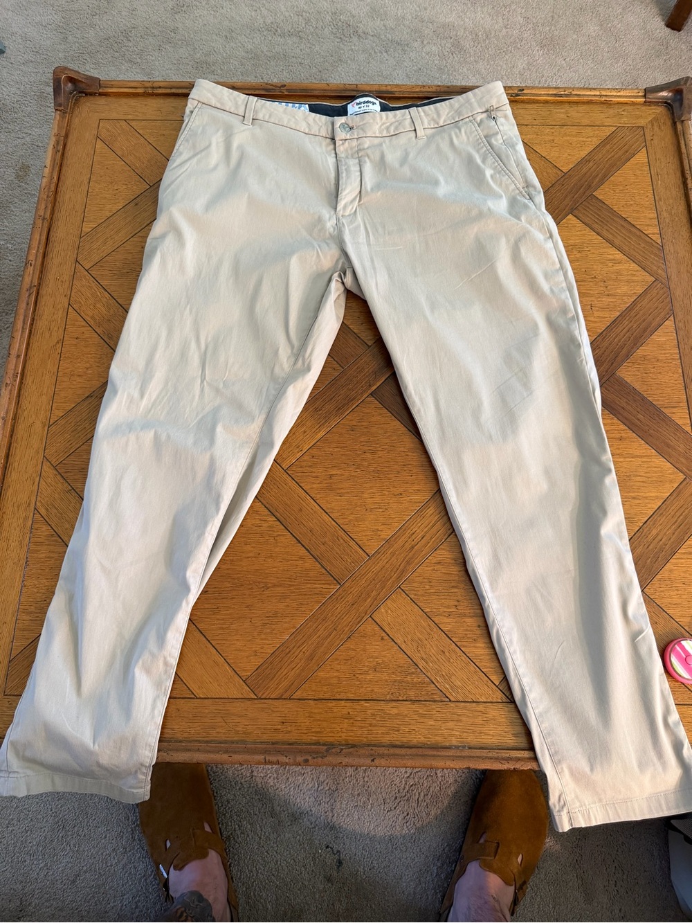 Birddogs Mens Khaki Pants 40x32 Actual 40x30.5 Stretch Chino Golf Performance